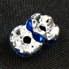 20 Stk. Strassrondellen 8mm Silber/Sapphire